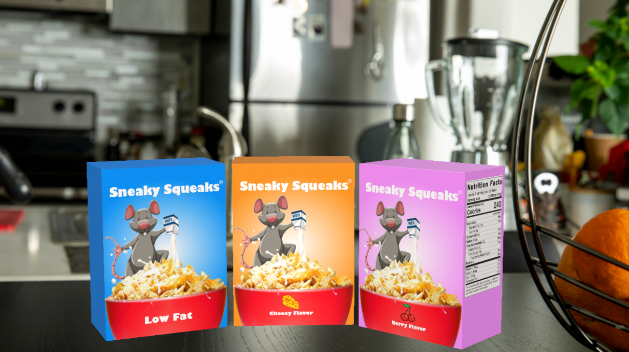 Sneaky Squeaks 3D View in Kitchen